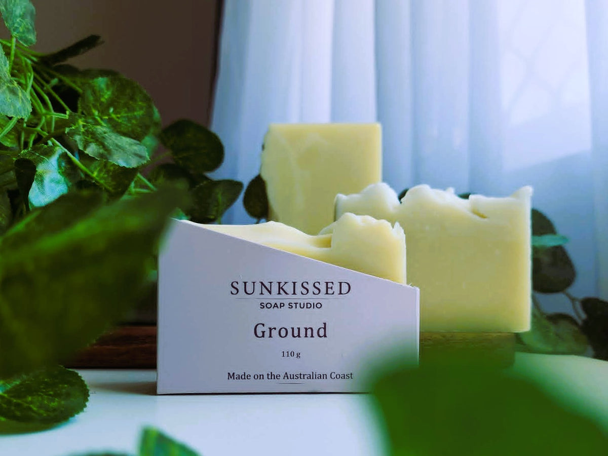Sunkissed Soap Studio GROUND tallow soap bars, handmade on the Australian coast