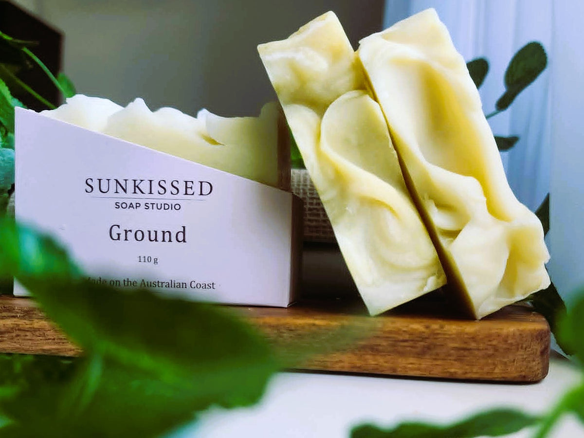 Sunkissed Soap Studio GROUND Australian-made tallow soap bars with botanical styling